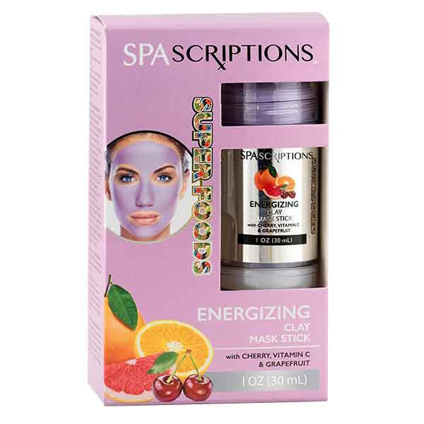 SPASCRIPTIONS Superfoods- Energizing Clay Mask Stick with Cherry, Vitamin C & Grapefruit