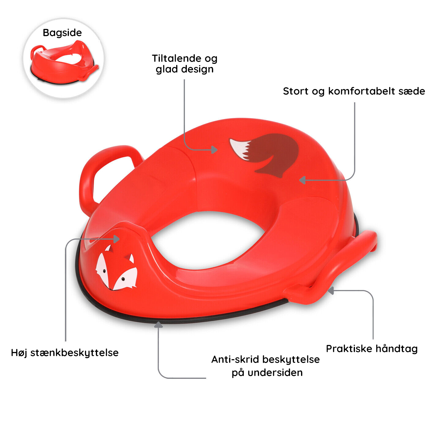 Toiletsæde i glad design til børn - My Carry Potty Ræv