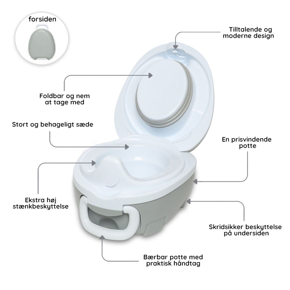 Pottetræning med sæt Pastelgrå My Carry Potty