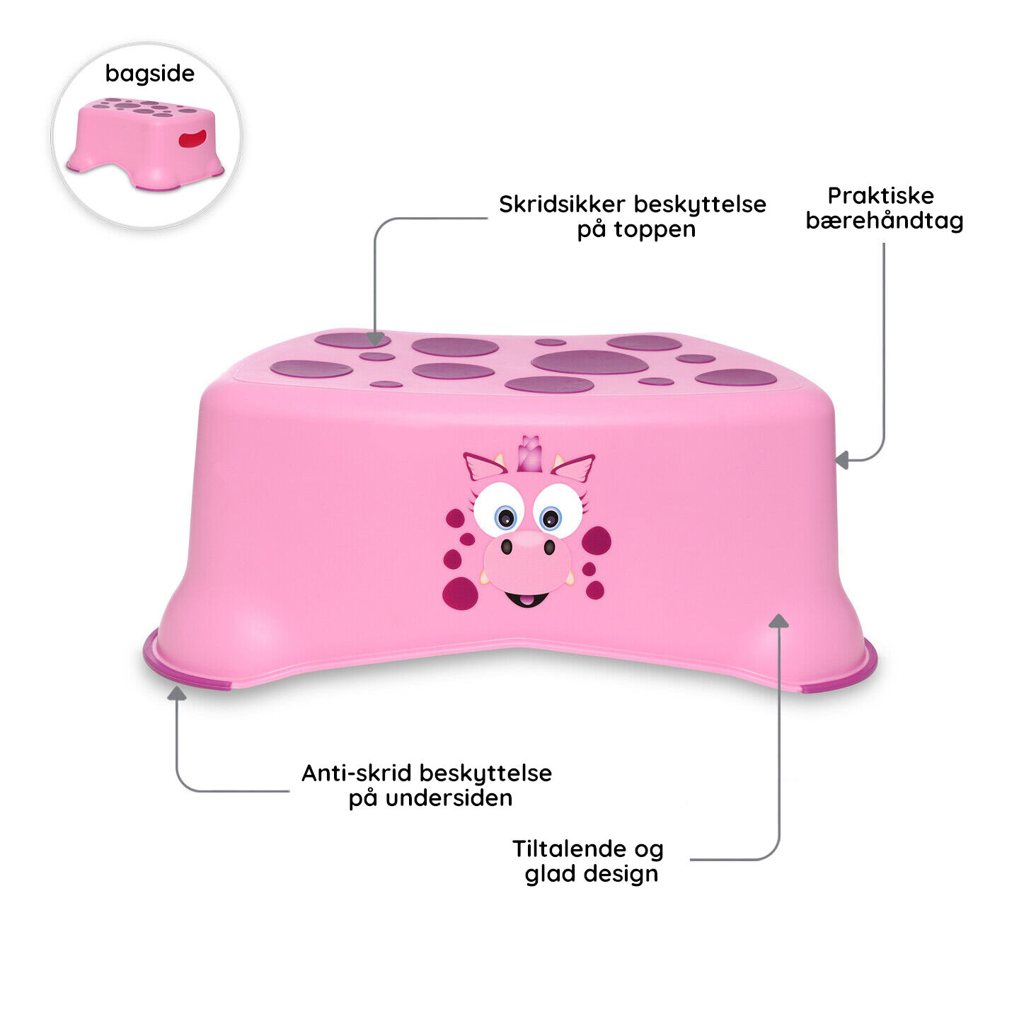 Sæt med toiletsæde og skammel My Carry Potty Pink Drage
