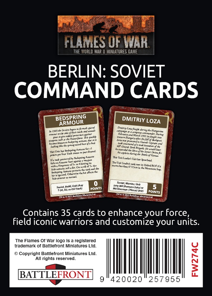 Berlin: Soviet Command Cards (35 Cards) - FW274C