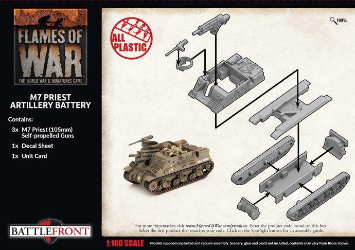 M7 Priest Artillery Battery (x3 Plastic) - UBX73