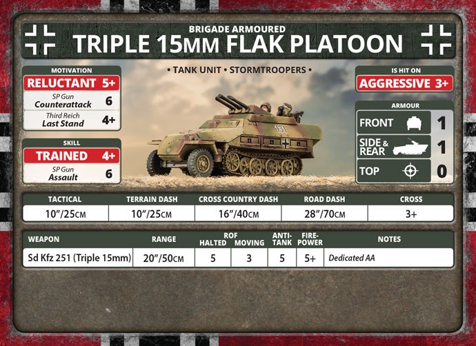 Sd Kfz 251 2cm / Triple 15mm Armoured Flak Platoon (3x Plastic) - GBX180