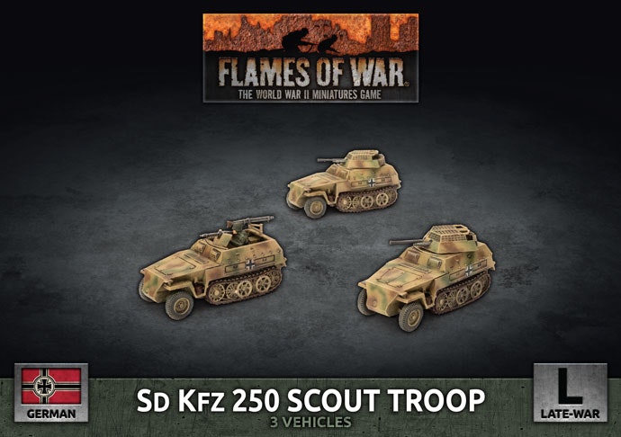Sd Kfz 250 8cm/7.5cm/2cm Scout Platoon (Plastic) - GBX176