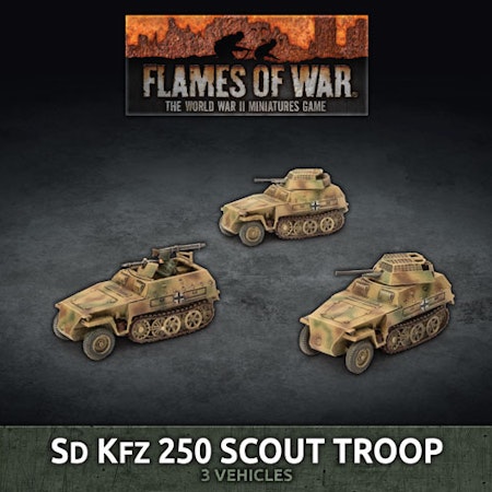 Sd Kfz 250 8cm/7.5cm/2cm Scout Platoon (Plastic) - GBX176