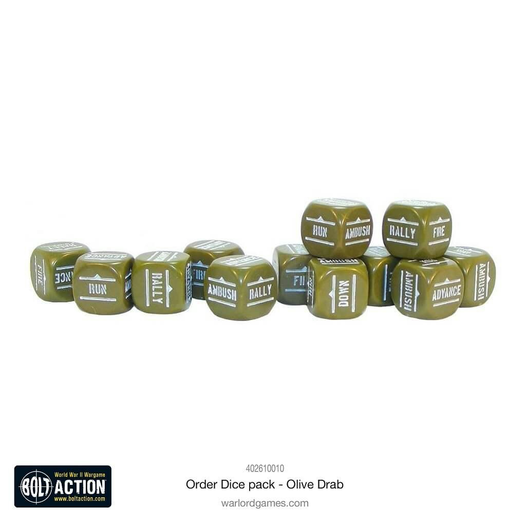 Bolt Action: Orders Dice pack - Olive Drab - 402616010