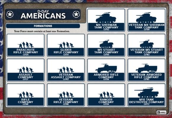 D-Day American Unit Cards (x42 cards) - FW262U