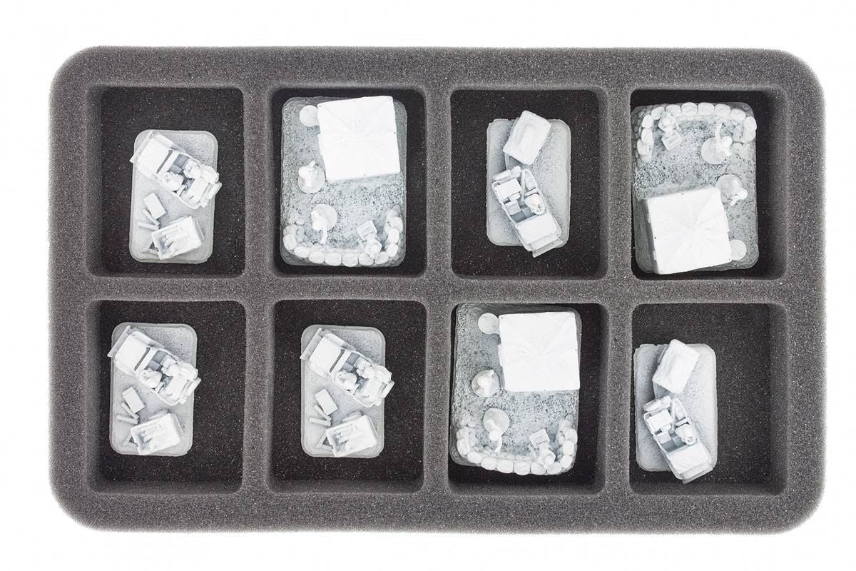 HS035BF02BO Feldherr Foam Tray with 8 compartments for Flames of War - large bases