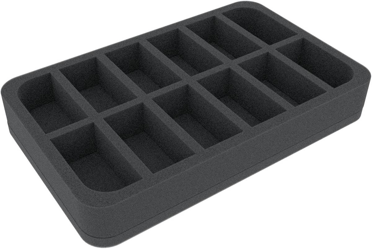 HSMECP040BO 40 mm Half-Size foam tray with 12 compartments
