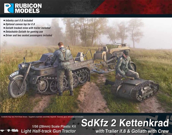 SdKfz 2 Kettenkrad with Trailer Goliath & Crew - Rubicon 280071