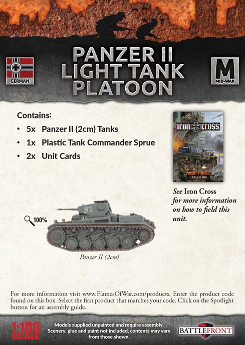 Panzer II Light Tank Platoon (Mid War x5 Tanks) - GBX108