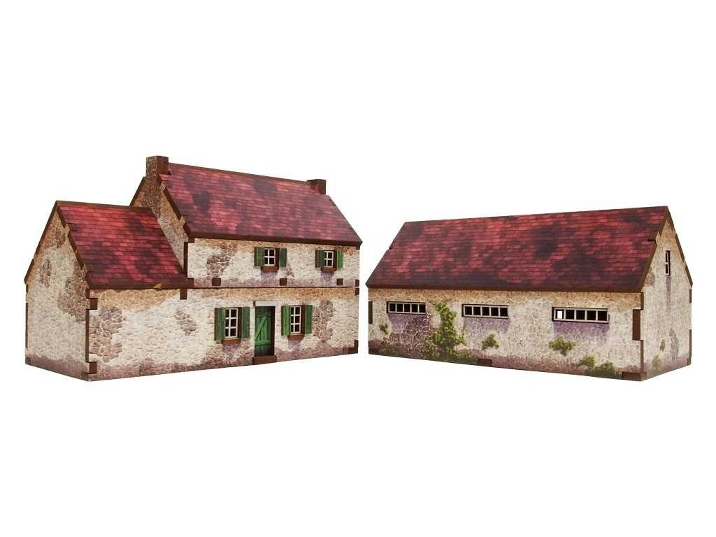Pre-Painted WW2 Normandy Homestead with Stable (15mm) - H00190