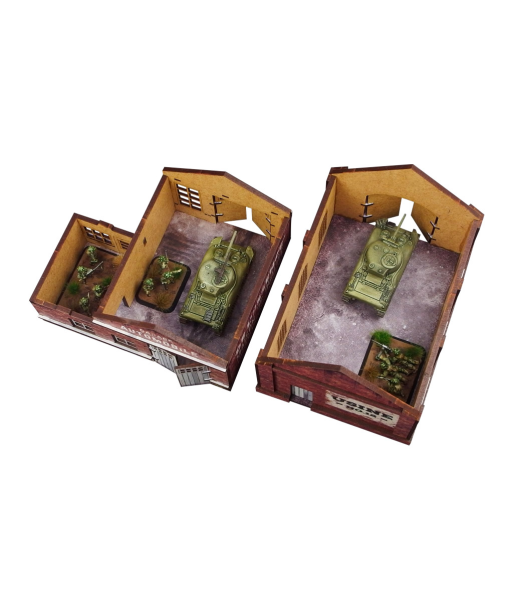 Pre-Painted WW2 NORMANDY GARAGE & FACTORY (15MM) - H00175