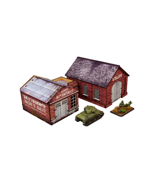 Pre-Painted WW2 NORMANDY GARAGE & FACTORY (15MM) - H00175