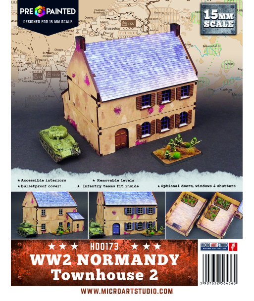 Pre-Painted WW2 NORMANDY TOWNHOUSE 2 (15MM)- H00173