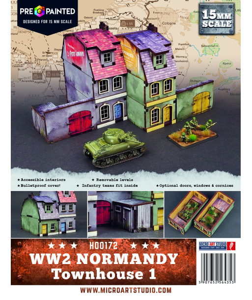 Pre-Painted WW2 NORMANDY TOWNHOUSE 1 (15MM)- H00172
