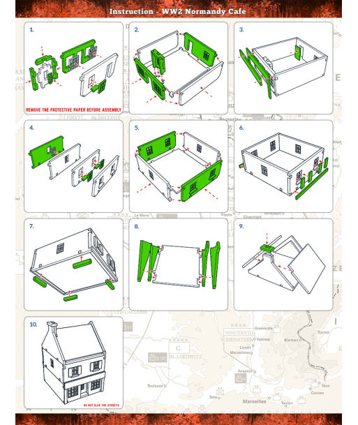 Pre-Painted WW2 NORMANDY CAFE (15MM) - H00170