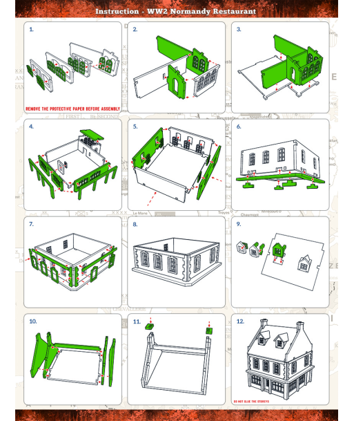 Pre-Painted WW2 NORMANDY RESTAURANT (15MM) - H00171