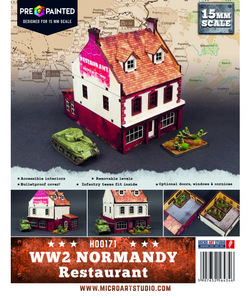 Pre-Painted WW2 NORMANDY RESTAURANT (15MM) - H00171