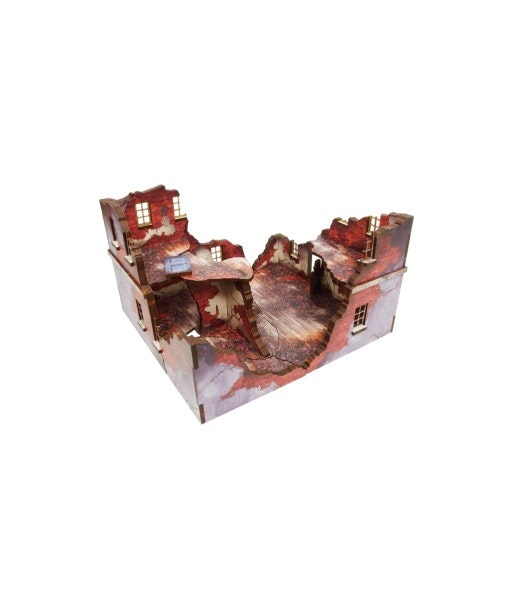 Pre-Painted WW2 NORMANDY RUINED LARGE HOUSE 1 (28mm/ 1:56) - H00193