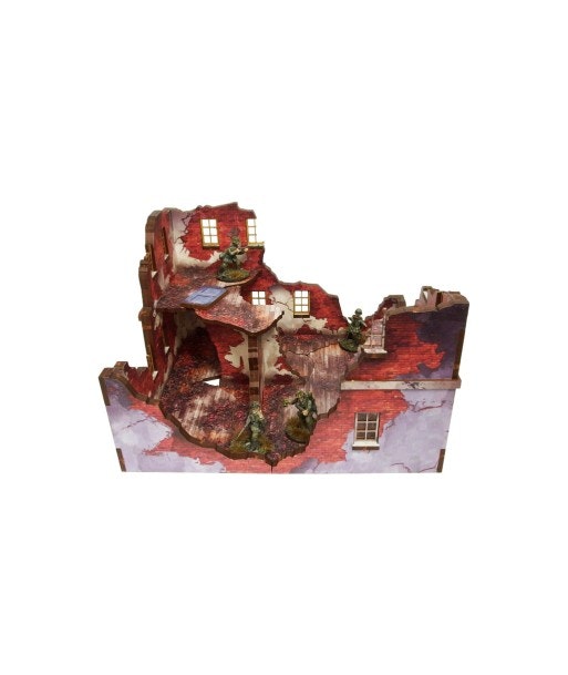 Pre-Painted WW2 NORMANDY RUINED LARGE HOUSE 1 (28mm/ 1:56) - H00193