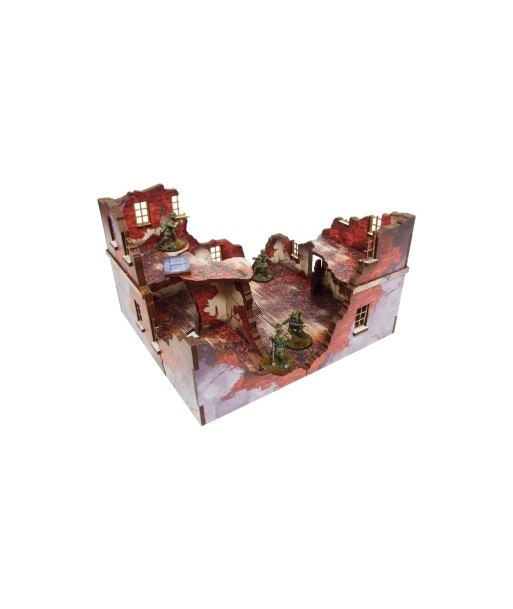 Pre-Painted WW2 NORMANDY RUINED LARGE HOUSE 1 (28mm/ 1:56) - H00193