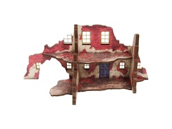 Pre-Painted WW2 NORMANDY RUINED LARGE HOUSE 2 (28mm/ 1:56) - H00192