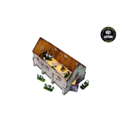 Pre-Painted WW2 Normandy Cowshed PREPAINTED (28mm/ 1:56) - H00159
