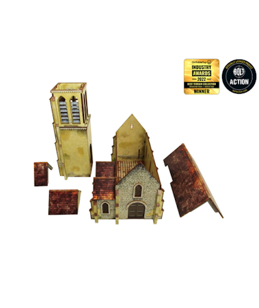 Pre-Painted WW2 NORMANDY CHURCH (28MM / 1:56) - H00132