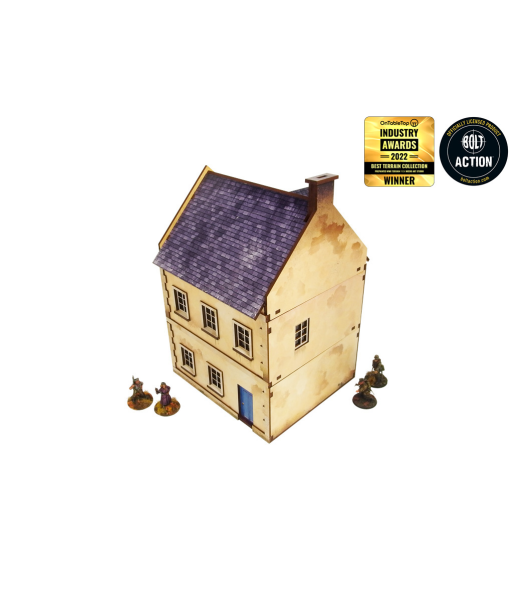Pre-Painted WW2 NORMANDY TOWNHOUSE 3 (28MM / 1:56) - H00127
