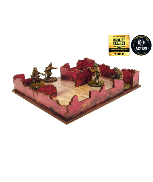 Pre-Painted WW2 NORMANDY TOWNHOUSE 3 (28MM / 1:56) - H00127
