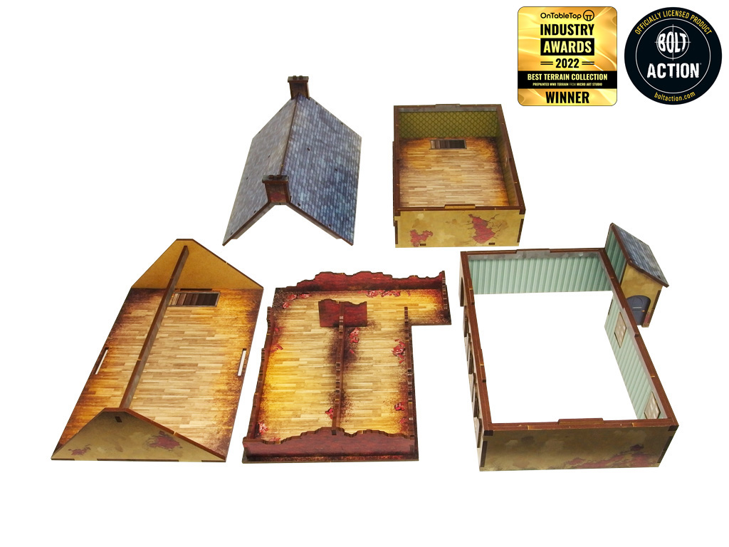 Pre-Painted WW2 NORMANDY TOWNHOUSE 2 (28MM / 1:56) - H00126