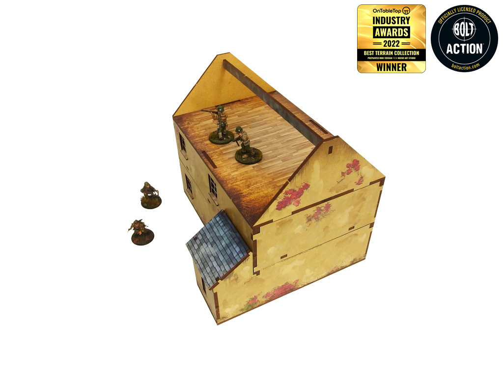 Pre-Painted WW2 NORMANDY TOWNHOUSE 2 (28MM / 1:56) - H00126