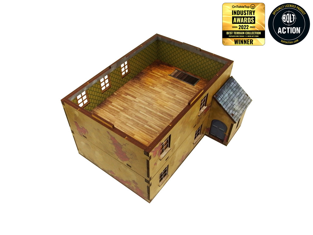 Pre-Painted WW2 NORMANDY TOWNHOUSE 2 (28MM / 1:56) - H00126