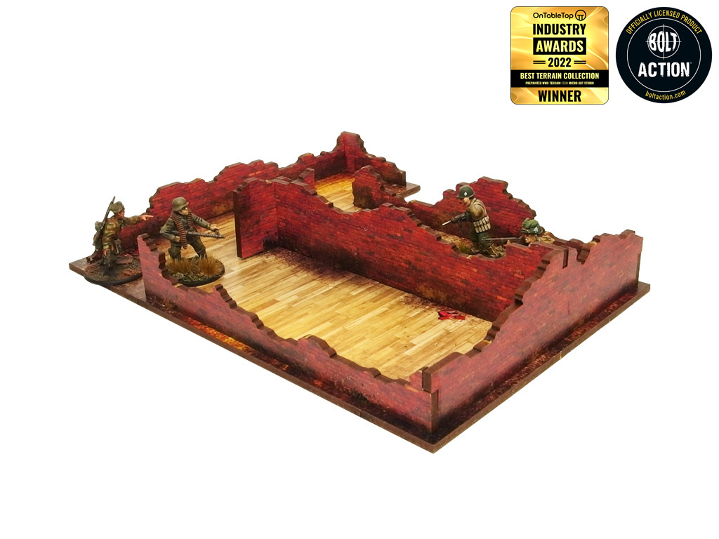 Pre-Painted WW2 NORMANDY TOWNHOUSE 2 (28MM / 1:56) - H00126