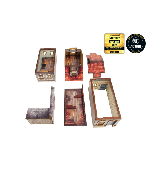 Pre-Painted WW2 NORMANDY TOWNHOUSE 1 (28MM / 1:56) - H00125