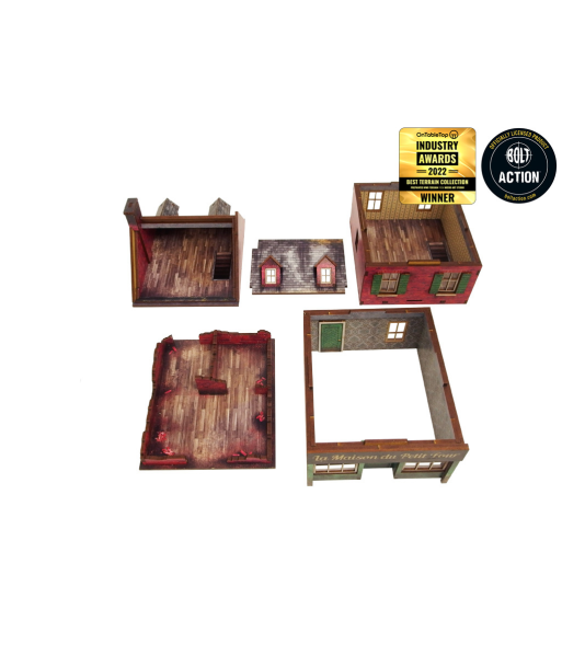 Pre-Painted WW2 NORMANDY CAFE (28MM / 1:56) - H00123