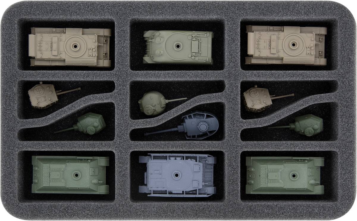 HS035A017 Feldherr foam tray for Flames of War - 6 tanks - medium bases