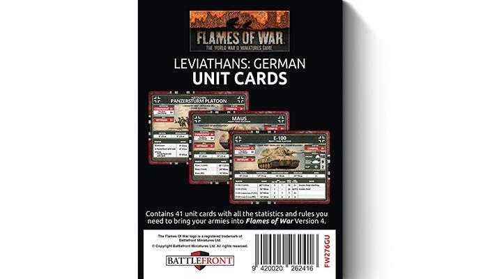 Late War Leviathans: German Unit Cards - FW276GU