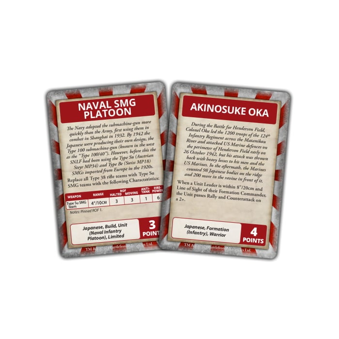 The Pacific: Japanese Command Cards (x30 Cards) - Limited Edition - FW258JC