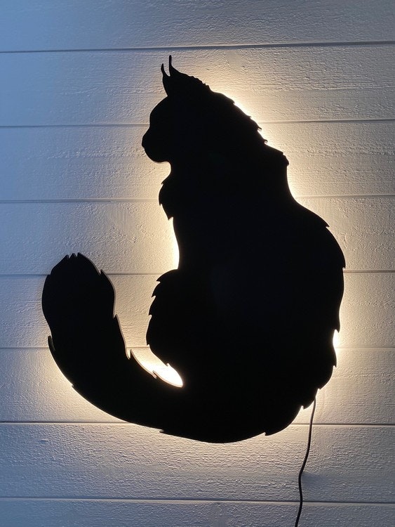 Vägglampa Maine Coon Katt