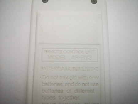 Fujitsu Remote Control (AR-RY3)