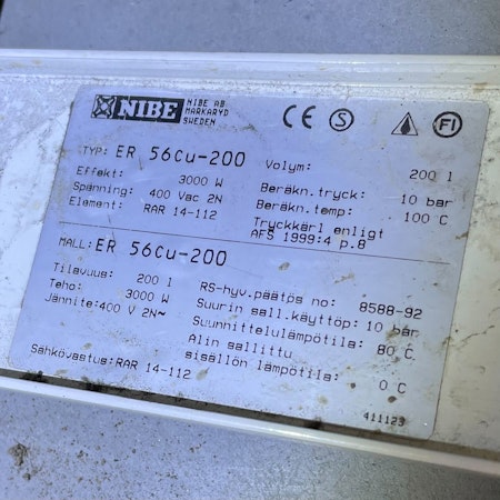 Nibe Water Heater (ER 56CU-200)