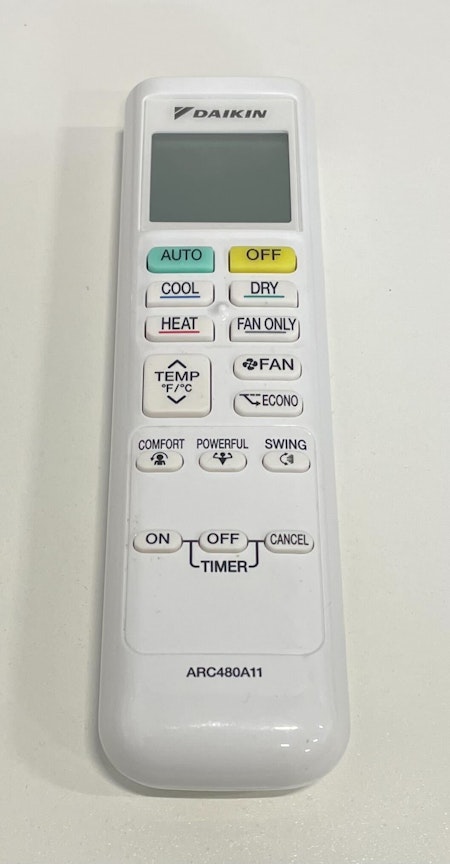 Daikin Remote Control Part no. ARC480A11 - Refurbished & Tested