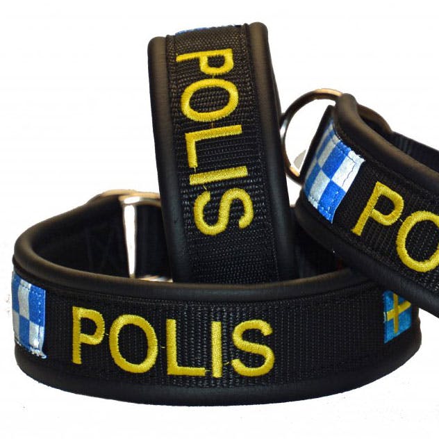 Hundhalsband POLIS skinn