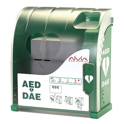 Hjärtstartare AED skåp cabinet Defibrillator AIVIA 200