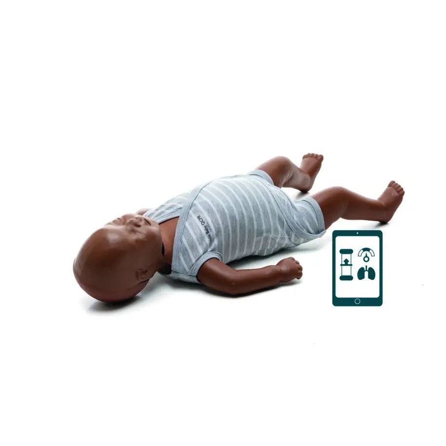 Little Baby QCPR HLR-docka med feedback, mörk hud