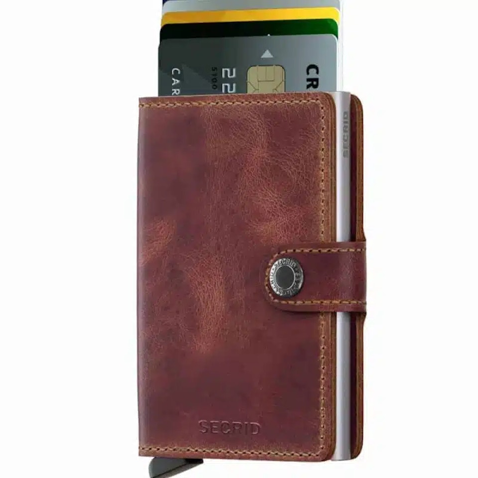 Secrid Miniwallet lommebok m/kortholder vintage brun