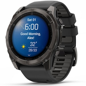 Garmin fēnix 8 – 51 mm, AMOLED Sapphire, Karbongrå DLC med sort/steingrå silikonrem