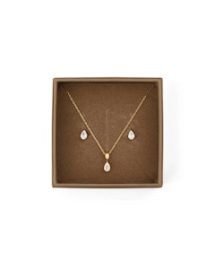Mockberg Belle Gold Combo Sett / Øreringer + kjede